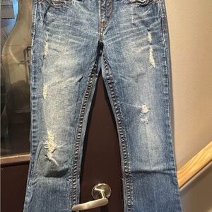 Aeropostale Blue Skinny Jeans with Vintage Distressing